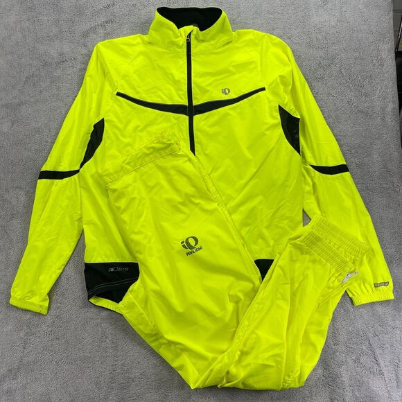 Pearl Izumi Elite Barrier Cycling 2 Piece Suit Men L/M Neon Yellow Pants Jacket - Picture 1 of 16